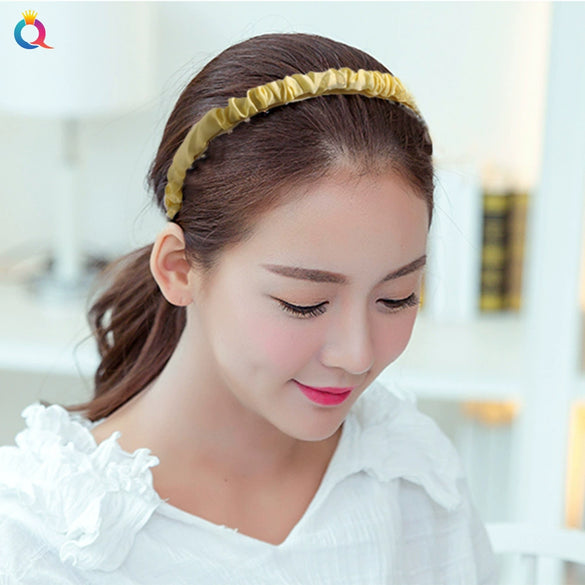 Women's Handmade Printed Satin Cloth Headband Simple Puffed Hair Band For Everyday Wear