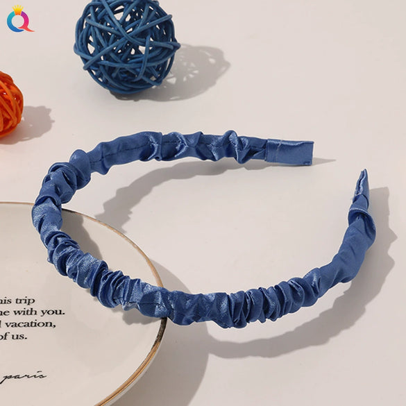 Women's Handmade Printed Satin Cloth Headband Simple Puffed Hair Band For Everyday Wear
