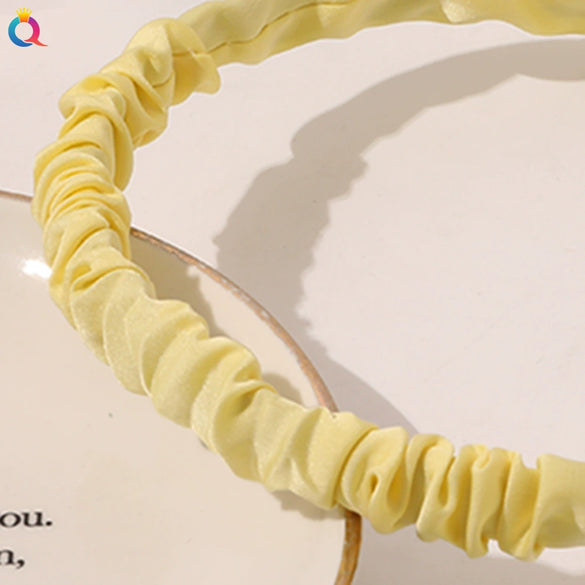 Women's Handmade Printed Satin Cloth Headband Simple Puffed Hair Band For Everyday Wear