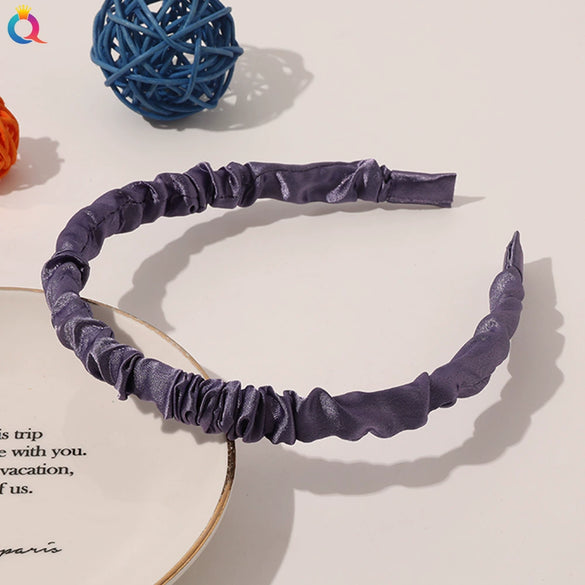 Women's Handmade Printed Satin Cloth Headband Simple Puffed Hair Band For Everyday Wear