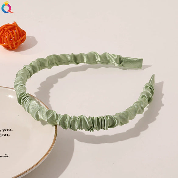 Women's Handmade Printed Satin Cloth Headband Simple Puffed Hair Band For Everyday Wear