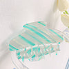 Women's Handmade Pvc Hair Grab Clip Light Luxury Style Phantom Stripe Shark Clip