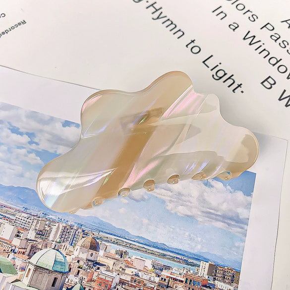Women's Handmade Pvc Hair Grab Clip Light Luxury Style Phantom Stripe Shark Clip