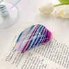 Women's Handmade Pvc Hair Grab Clip Light Luxury Style Phantom Stripe Shark Clip