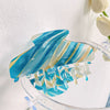 Women's Handmade Pvc Hair Grab Clip Light Luxury Style Phantom Stripe Shark Clip