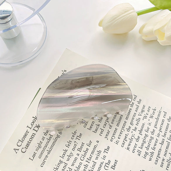Women's Handmade Pvc Hair Grab Clip Light Luxury Style Phantom Stripe Shark Clip