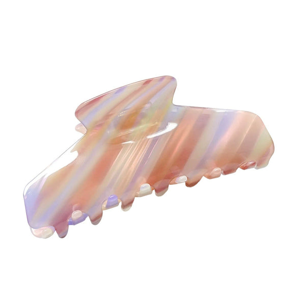 Women's Handmade Pvc Hair Grab Clip Light Luxury Style Phantom Stripe Shark Clip