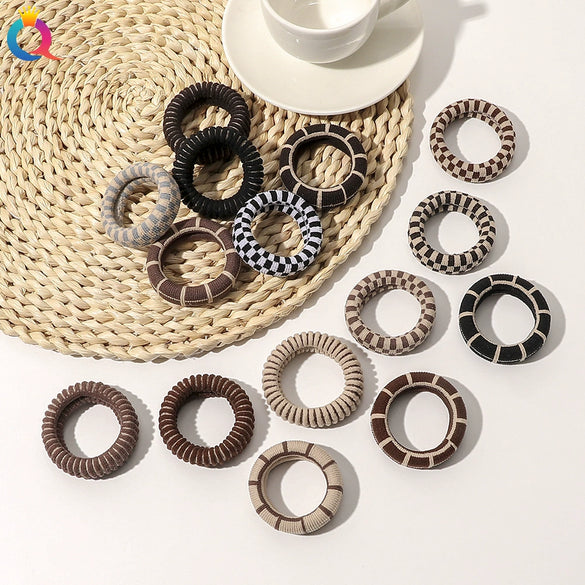 Women's Handmade Rabbit Ears Hair Tie Thick Elastic Plastic Hair Rope Seamless Simple Hair Accessory