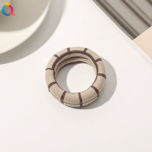 Women's Handmade Rabbit Ears Hair Tie Thick Elastic Plastic Hair Rope Seamless Simple Hair Accessory