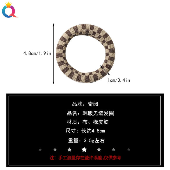 Women's Handmade Rabbit Ears Hair Tie Thick Elastic Plastic Hair Rope Seamless Simple Hair Accessory