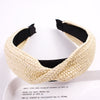 Women's Handmade Raffia Headband Hair Accessory With Wide Knotted Design And Simple Style