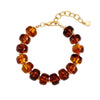 Women's Handmade Resin Beaded Bracelet With Geometric Design And Button Detail Adjustable Fashion Jewelry