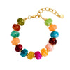 Women's Handmade Resin Beaded Bracelet With Geometric Design And Button Detail Adjustable Fashion Jewelry