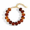 Women's Handmade Resin Beaded Bracelet With Geometric Design And Button Detail Adjustable Fashion Jewelry