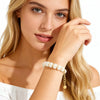 Women's Handmade Resin Beaded Bracelet With Geometric Design And Button Detail Adjustable Fashion Jewelry