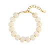 Women's Handmade Resin Beaded Bracelet With Geometric Design And Button Detail Adjustable Fashion Jewelry