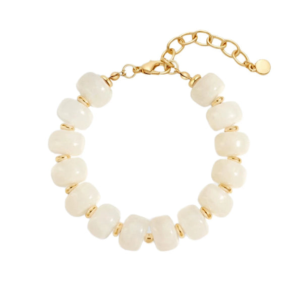 Women's Handmade Resin Beaded Bracelet With Geometric Design And Button Detail Adjustable Fashion Jewelry