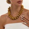 Women's Handmade Resin Beaded Necklace With Irregular Geometric Beads And Lobster Clasp Minimalist Stylish Jewelry