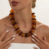 Women's Handmade Resin Beaded Necklace With Irregular Geometric Beads And Lobster Clasp Minimalist Stylish Jewelry