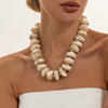 Women's Handmade Resin Beaded Necklace With Irregular Geometric Beads And Lobster Clasp Minimalist Stylish Jewelry