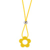 Women's Handmade Resin Flower Pendant Rope Chain Necklace Retro Simple Fashion