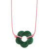 Women's Handmade Resin Flower Pendant Rope Chain Necklace Retro Simple Fashion