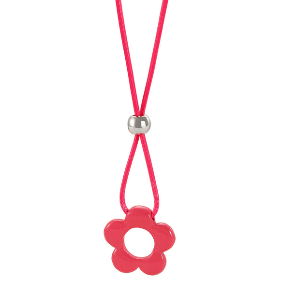 Women's Handmade Resin Flower Pendant Rope Chain Necklace Retro Simple Fashion