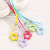 Women's Handmade Resin Flower Pendant Rope Chain Necklace Retro Simple Fashion