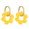 Women's Handmade Resin Flower Pendant Rope Chain Necklace Retro Simple Fashion