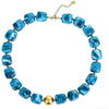 Women's Handmade Resin Heart Pendant Beaded Necklace With Contrasting Color Geometric Beads Exaggerated Statement Jewelry