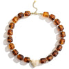 Women's Handmade Resin Heart Pendant Beaded Necklace With Contrasting Color Geometric Beads Exaggerated Statement Jewelry
