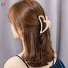 Women's Handmade Resin Love Hair Claw Clip With Hollow Frosted Design Large Shark Hairpin For Elegant Updos