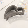 Women's Handmade Resin Love Hair Claw Clip With Hollow Frosted Design Large Shark Hairpin For Elegant Updos