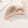 Women's Handmade Resin Love Hair Claw Clip With Hollow Frosted Design Large Shark Hairpin For Elegant Updos