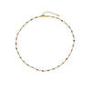 Women's Handmade Retro Natural Optimized Blue Pine Maliteite Geometric Beaded Clavicle Necklace