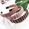 Women's Handmade Rhinestone Beaded Wide Headband Crystal Hair Accessory For Wholesale