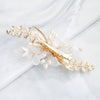 Women's Handmade Rhinestone Pearl Hairpin Frosted Crystal Flower Side Clip Hair Accessory