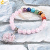 Women's Handmade Rose Quartz Beaded Bracelet With Tree Of Life Pendant Natural Stone And Copper Electroplated Jewelry