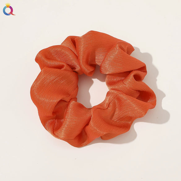 Women's Handmade Satin Scrunchie Hair Tie Large Fabric Hair Ring Simple Fashion Hair Accessory