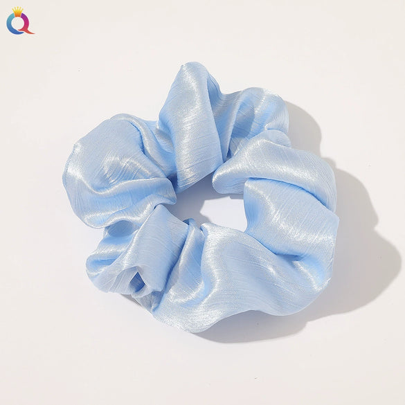 Women's Handmade Satin Scrunchie Hair Tie Large Fabric Hair Ring Simple Fashion Hair Accessory