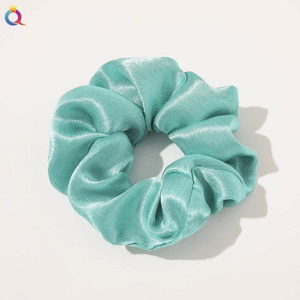 Women's Handmade Satin Scrunchie Hair Tie Large Fabric Hair Ring Simple Fashion Hair Accessory
