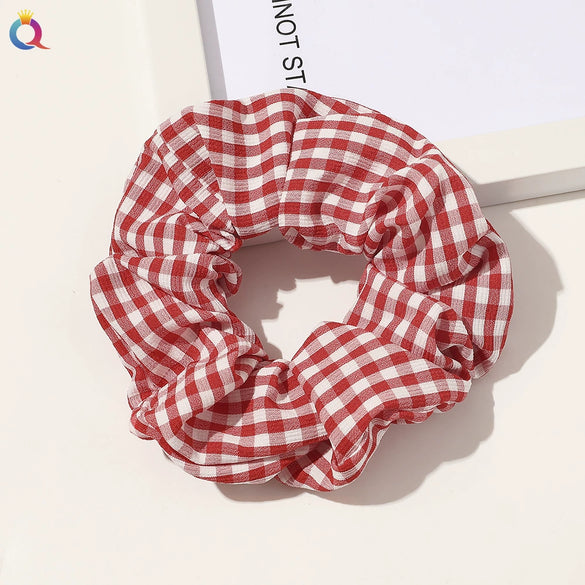 Women's Handmade Satin Scrunchie Hair Tie Ruffled Hair Band Soft Cloth Hair Accessory