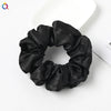 Women's Handmade Satin Scrunchie Hair Tie Set Solid Color Fabric Hair Ring Headband Wholesale