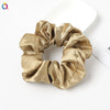 Women's Handmade Satin Scrunchie Hair Tie Set Solid Color Fabric Hair Ring Headband Wholesale