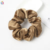 Women's Handmade Satin Scrunchie Hair Tie Set Solid Color Fabric Hair Ring Headband Wholesale