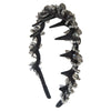 Women's Handmade Silk Crystal Hairband With Plants Flowers Design