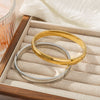 Women's Handmade Simple Fashionable Bracelet With Spherical Buckle Vacuum Gold Plated Stainless Steel Polished