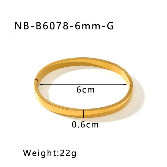 Women's Handmade Simple Fashionable Bracelet With Spherical Buckle Vacuum Gold Plated Stainless Steel Polished