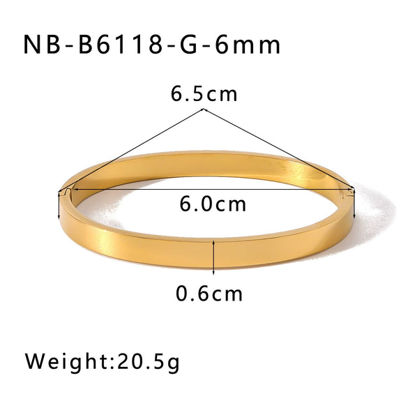 Women's Handmade Simple Fashionable Bracelet With Spherical Buckle Vacuum Gold Plated Stainless Steel Polished