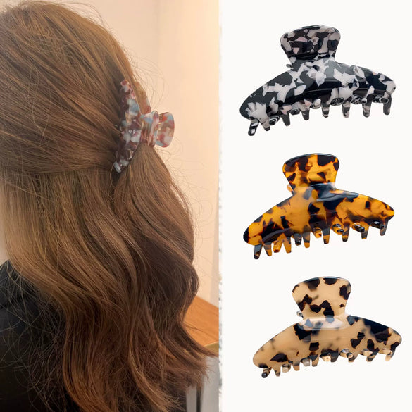 Women's Handmade Simple Geometric Leopard Print Hair Grab Clip Hair Accessories